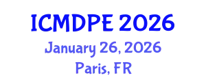International Conference on Mechanical Design and Power Engineering (ICMDPE) January 26, 2026 - Paris, France