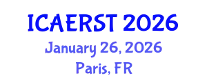 International Conference on Aerospace Electronics and Remote Sensing Technology (ICAERST) January 26, 2026 - Paris, France