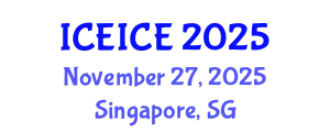 International Conference on Electrical, Instrumentation and Control Engineering (ICEICE) November 27, 2025 - Singapore, Singapore