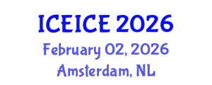 International Conference on Electrical, Instrumentation and Control Engineering (ICEICE) February 02, 2026 - Amsterdam, Netherlands
