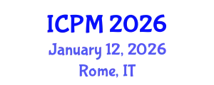 International Conference on Plasma Medicine (ICPM) January 12, 2026 - Rome, Italy
