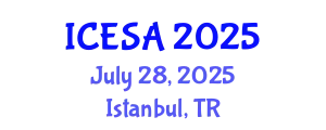 International Conference on Environmental Science and Applications (ICESA) July 28, 2025 - Istanbul, Turkey