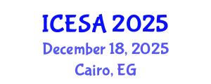International Conference on Environmental Science and Applications (ICESA) December 18, 2025 - Cairo, Egypt