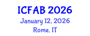 International Conference on Food and Agricultural Biotechnology (ICFAB) January 12, 2026 - Rome, Italy