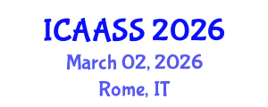 International Conference on Astronomy, Astrophysics, Space Science (ICAASS) March 02, 2026 - Rome, Italy