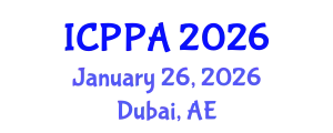 International Conference on Plasma Physics and Applications (ICPPA) January 26, 2026 - Dubai, United Arab Emirates