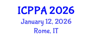 International Conference on Plasma Physics and Applications (ICPPA) January 12, 2026 - Rome, Italy