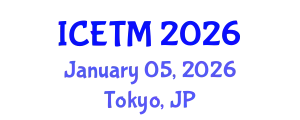 International Conference on Ethnomedicine and Traditional Medicine (ICETM) January 05, 2026 - Tokyo, Japan