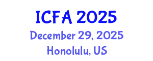 International Conference on Fisheries and Aquaculture (ICFA) December 29, 2025 - Honolulu, United States