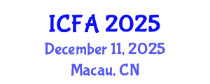 International Conference on Fisheries and Aquaculture (ICFA) December 11, 2025 - Macau, China