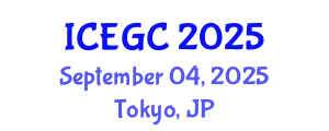 International Conference on Engineering Geology and Construction (ICEGC) September 04, 2025 - Tokyo, Japan
