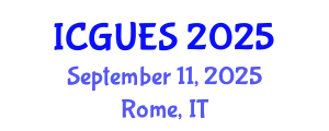International Conference on Geography, Urban and Environmental Studies (ICGUES) September 11, 2025 - Rome, Italy