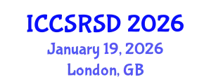 International Conference on Corporate Social Responsibility and Sustainable Development (ICCSRSD) January 19, 2026 - London, United Kingdom