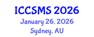 International Conference on Crystallographic, Spectroscopic and Materials Science (ICCSMS) January 26, 2026 - Sydney, Australia