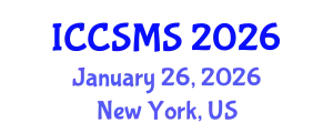 International Conference on Crystallographic, Spectroscopic and Materials Science (ICCSMS) January 26, 2026 - New York, United States