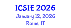 International Conference on Civil, Structural and Infrastructure Engineering (ICSIE) January 12, 2026 - Rome, Italy