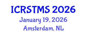 International Conference on Remote Sensing of Terrestrial and Marine Ecosystems (ICRSTMS) January 19, 2026 - Amsterdam, Netherlands