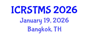 International Conference on Remote Sensing of Terrestrial and Marine Ecosystems (ICRSTMS) January 19, 2026 - Bangkok, Thailand