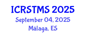 International Conference on Remote Sensing of Terrestrial and Marine Ecosystems (ICRSTMS) September 04, 2025 - Málaga, Spain