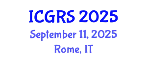 International Conference on Geoscience and Remote Sensing (ICGRS) September 11, 2025 - Rome, Italy
