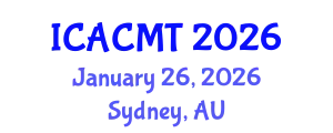 International Conference on Advanced Composites and Materials Technologies (ICACMT) January 26, 2026 - Sydney, Australia