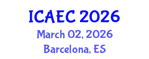 International Conference on Applied Electromagnetics and Communications (ICAEC) March 02, 2026 - Barcelona, Spain