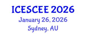 International Conference on Energy Storage, Conversion and Electrical Engineering (ICESCEE) January 26, 2026 - Sydney, Australia