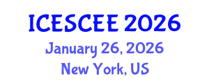 International Conference on Energy Storage, Conversion and Electrical Engineering (ICESCEE) January 26, 2026 - New York, United States