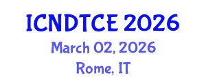 International Conference on Non-Destructive Testing in Civil Engineering (ICNDTCE) March 02, 2026 - Rome, Italy