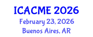 International Conference on Advanced Composites and Materials Engineering (ICACME) February 23, 2026 - Buenos Aires, Argentina