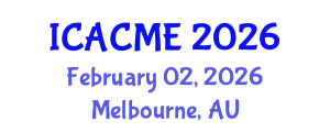 International Conference on Advanced Composites and Materials Engineering (ICACME) February 02, 2026 - Melbourne, Australia