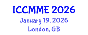International Conference on Composite Materials and Materials Engineering (ICCMME) January 19, 2026 - London, United Kingdom