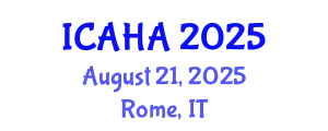 International Conference on Audiology and Hearing Aids (ICAHA) August 21, 2025 - Rome, Italy
