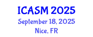 International Conference on Applications of Sports Medicine (ICASM) September 18, 2025 - Nice, France