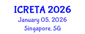 International Conference on Renewable Energy Technology and Applications (ICRETA) January 05, 2026 - Singapore, Singapore