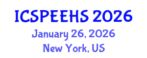 International Conference on Sport, Physical Education, Exercise and Health Sciences (ICSPEEHS) January 26, 2026 - New York, United States