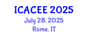 International Conference on Advances in Civil and Environmental Engineering (ICACEE) July 28, 2025 - Rome, Italy