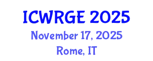 International Conference on Water Resources and Geotechnical Engineering (ICWRGE) November 17, 2025 - Rome, Italy
