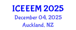 International Conference on Energy Engineering and Energy Management (ICEEEM) December 04, 2025 - Auckland, New Zealand