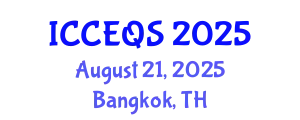 International Conference on Civil Engineering and Quantity Surveying (ICCEQS) August 21, 2025 - Bangkok, Thailand