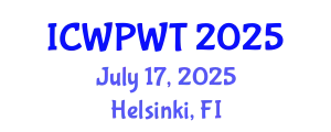 International Conference on Water Purification and Wastewater Technologies (ICWPWT) July 17, 2025 - Helsinki, Finland