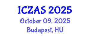 International Conference on Zoology and Animal Science (ICZAS) October 09, 2025 - Budapest, Hungary