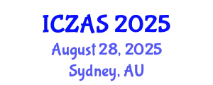 International Conference on Zoology and Animal Science (ICZAS) August 28, 2025 - Sydney, Australia