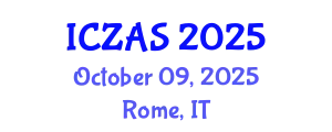 International Conference on Zoology and Animal Science (ICZAS) October 09, 2025 - Rome, Italy