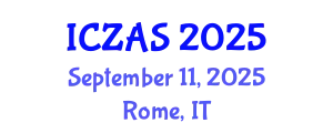 International Conference on Zoology and Animal Science (ICZAS) September 11, 2025 - Rome, Italy