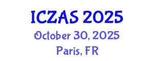International Conference on Zoology and Animal Science (ICZAS) October 30, 2025 - Paris, France