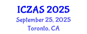 International Conference on Zoology and Animal Science (ICZAS) September 25, 2025 - Toronto, Canada