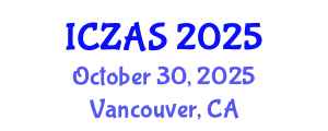 International Conference on Zoology and Animal Science (ICZAS) October 30, 2025 - Vancouver, Canada