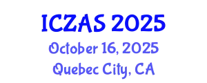 International Conference on Zoology and Animal Science (ICZAS) October 16, 2025 - Quebec City, Canada