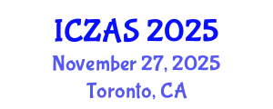 International Conference on Zoology and Animal Science (ICZAS) November 27, 2025 - Toronto, Canada